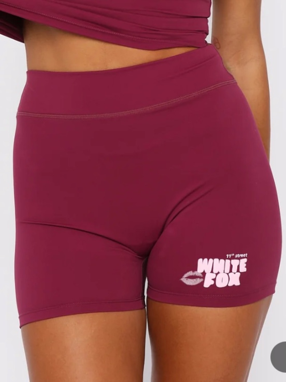 White Fox Boutique 11th Street Sweet Kisses Bike Shorts Very Berry